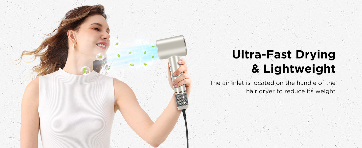 Professional Hair Dryer with High-Speed Drying and Quiet Operation