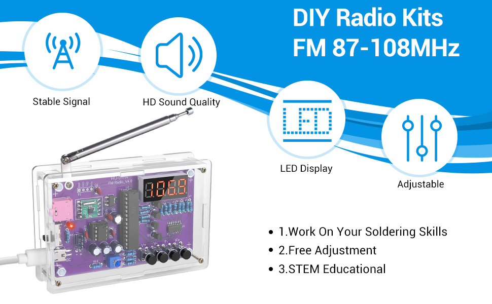 Icstation Soldering Practice Kit, FM Radio Kit Soldering Project DIY