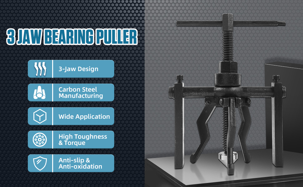 QIANS 3 Jaw Bearing Puller, Pilot Bearing Puller Gear Inner