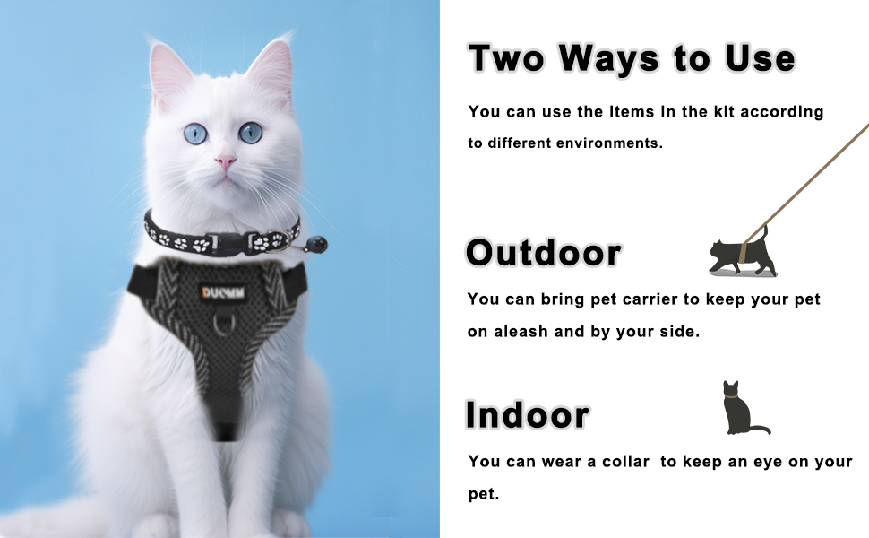 Cat Harness and Lead, Adjustable Kitten Harness with Reflective Strips, Cat Collar Set, Escape Proof Breathable Cat Vest Harness for Cats Dogs Pets Walking (S) 19 cat harness breathable