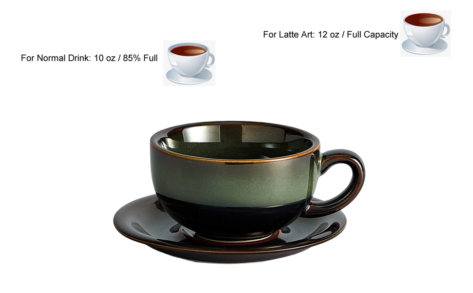 油彩画　coffee time Amazon.com | Coffeezone Vintage Design 12 oz Ceramic Latte