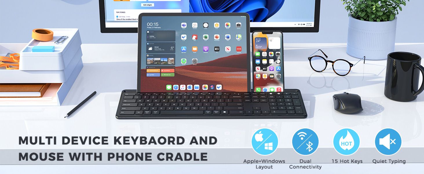 Seenda Bluetooth Keyboard and Mouse Multi Device