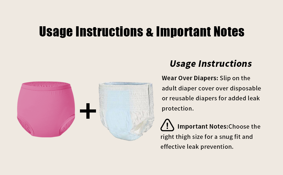 EEOST Adult Cloth Diaper Cover Silent Plastic Underwear for Incontinence Leak