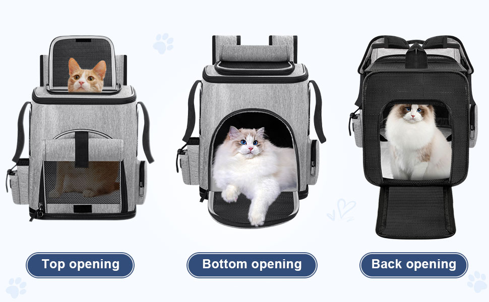 Breathable Expandable Cat Backpack, Large Space Cat Carrier Backpack