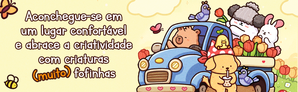 Aconchegue-se em um lugar confortável e abrace a criatividade com criaturas muito fofinhas