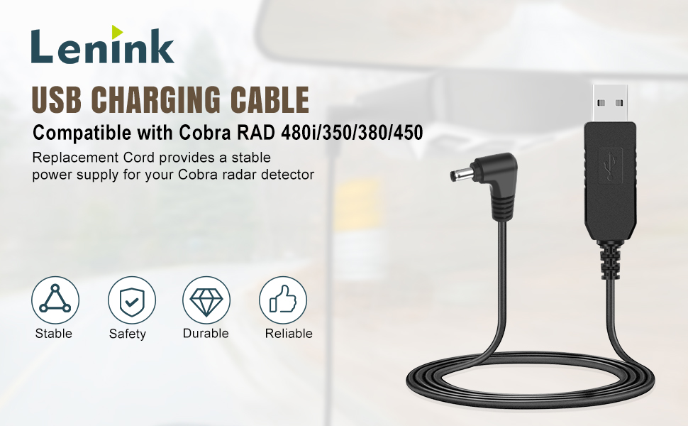 Lenink Power Cord Compatible with Cobra RAD 480i/350/380
