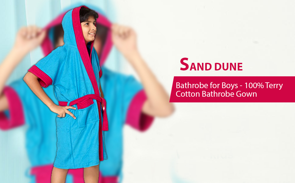 Buy SAND DUNE Kids Bathrobe Terry Cotton Shower Gown Half Sleeve Knee Length Kids Bath Robes
