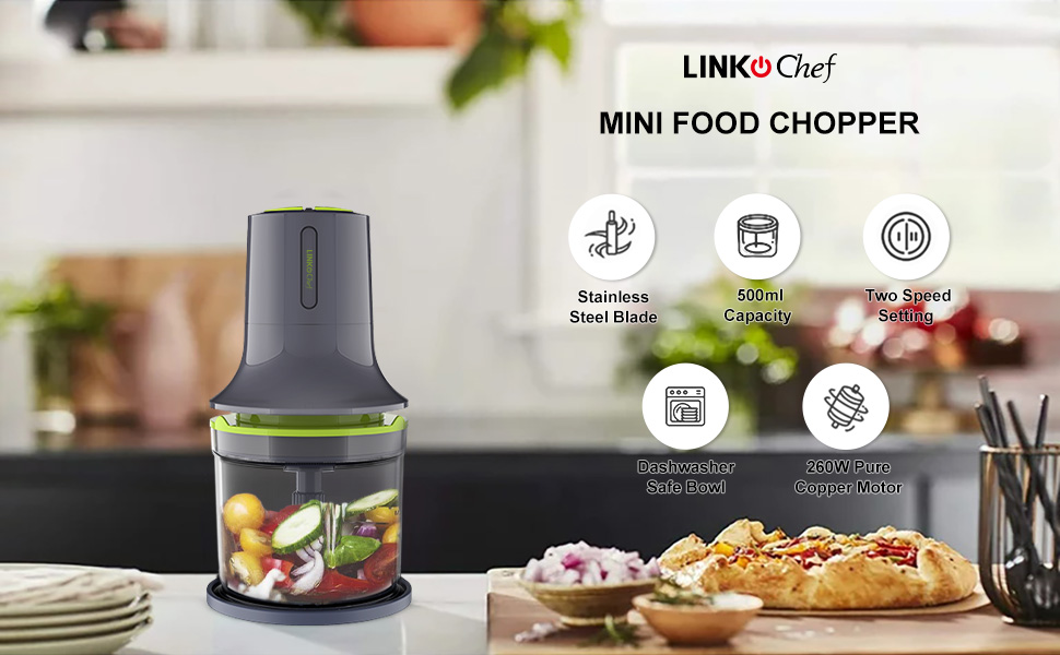 LINKChef Food Processor, Mini Chopper Food Processor Electric, 500ml