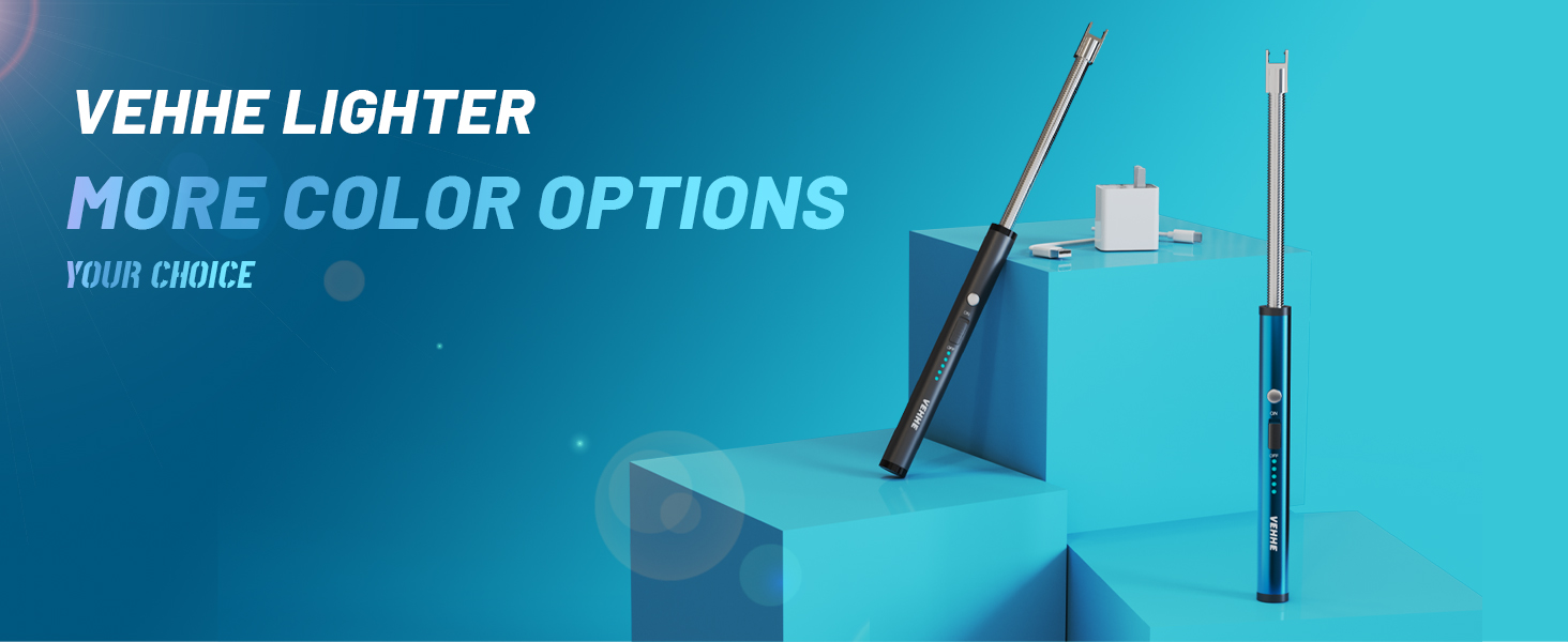 VEHHE Candle Lighter Electric Rechargeable Arc Lighter with LED Battery Display Long Flexible