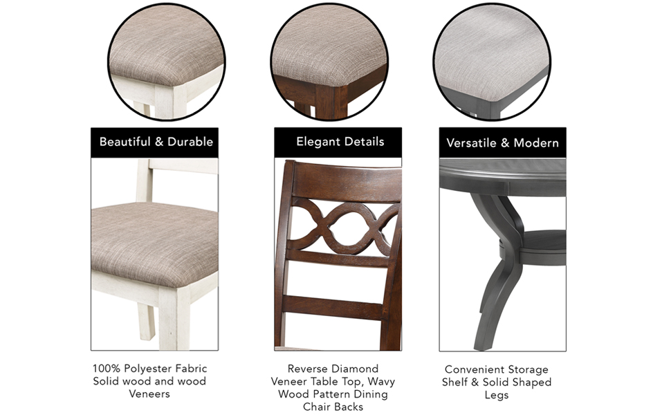 New Classic Furniture Cori 5Piece Round Dining Set with 1