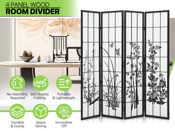 Amazon.com: Magshion Folding Room Dividers 5.9ft 4-Panel