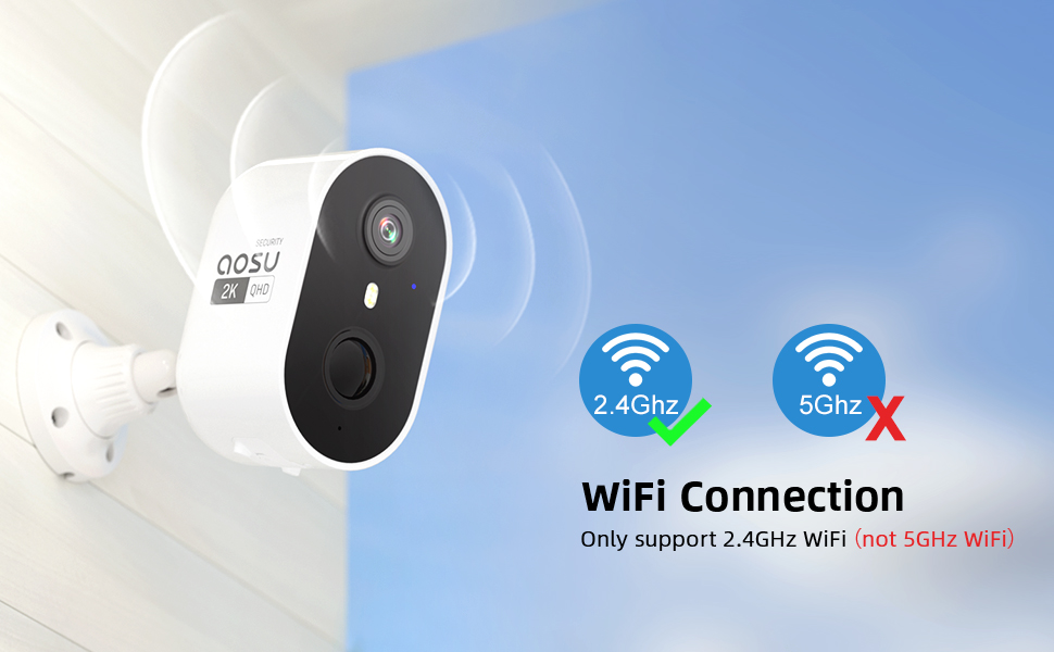 AOSU 2K Security Camera Wireless Outdoor, Battery Operated Camera