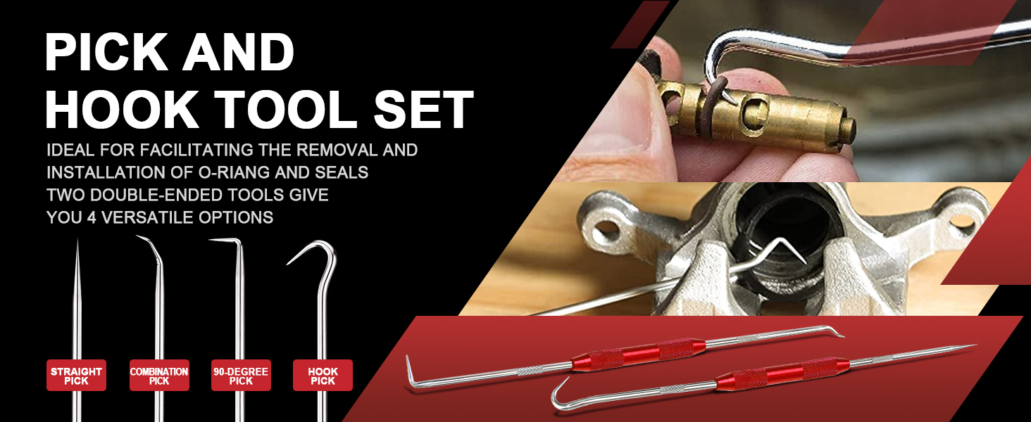 VEHIFOMO 5 Pcs Hydraulic Seal Installation Tool Kit, Hydraulic Cylinder