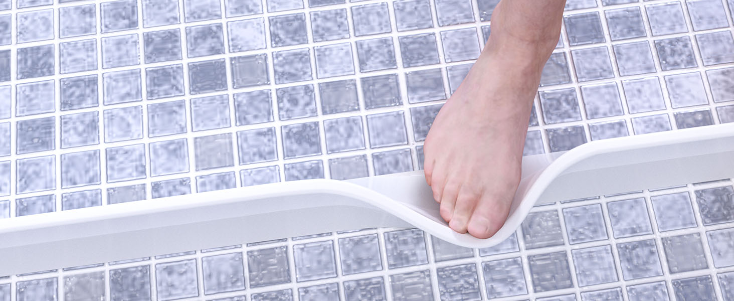 Duzzy 3" High Shower Threshold Water Dam, 118 Inch Shower Water Stopper