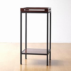 アイアン＆チーク天然木無垢材インダストリアルデザイン西海岸アガベフラワースタンド Amazon.co.jp: 花台 木製 アイアン フラワースタンド 玄関 室内 屋内