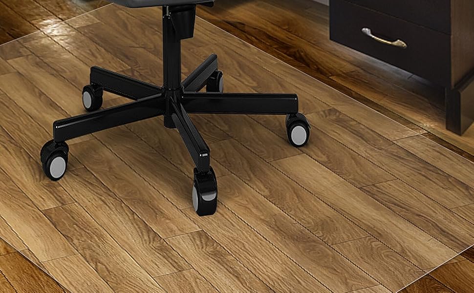 Kuyal Clear Chair mat for Hard Floors 36 x 48 inches Transparent Floor