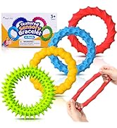 Sensory Fidget Toys for Kids - 4 Pack Stretchy Fidget Bracelet | Texture & Calming Autism Sensory...