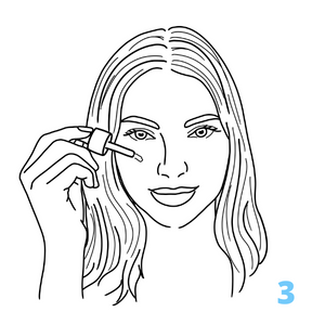 Applying Darnlight brightening serum on the face after face light therapy 