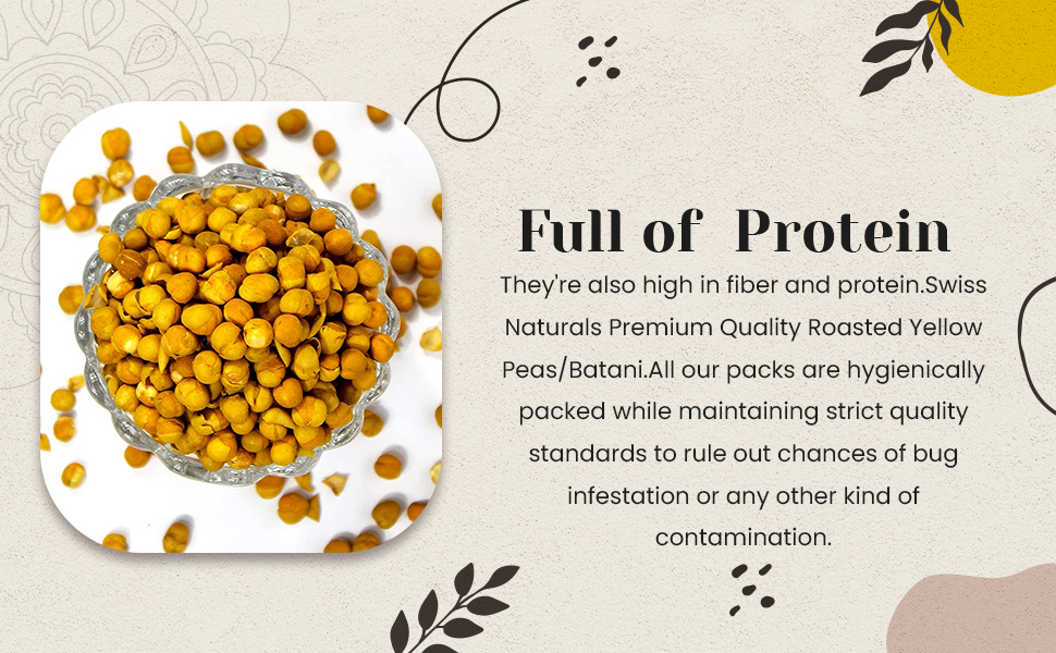 Swiss Naturals Roasted Yellow Peas Whole (Batani) 400g Amazon.in Grocery & Gourmet Foods
