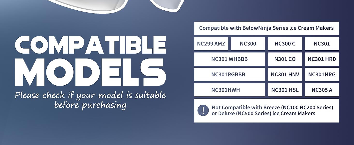 Outer Bowl Lid Replacement for Ninja Creami NC301 NC300 NC299AMZ Series