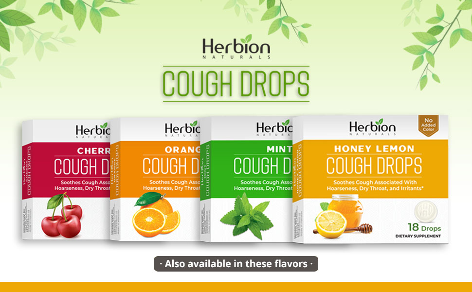 Herbion Naturals Cough Drops Herbal Lozenges Cold Cough and Flu Sore Throat Dietary Supplement Kids