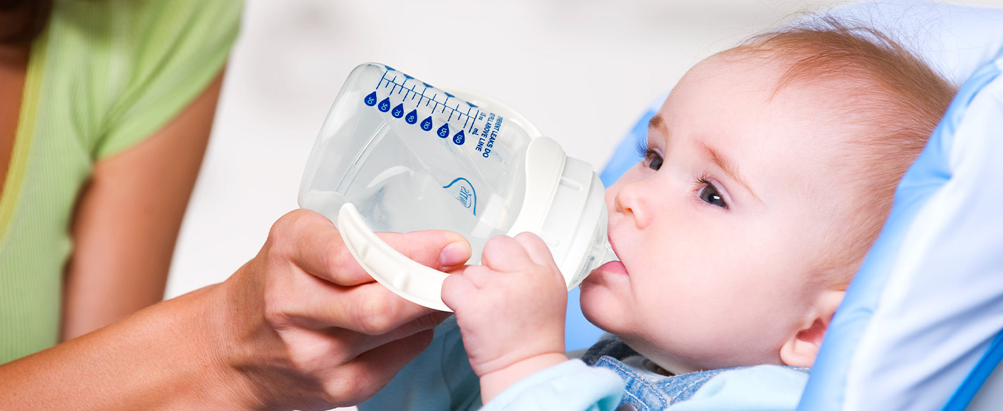 Sippy Straw Cup Conversion Kit for Dr Browns Wide-Neck Baby Bottles