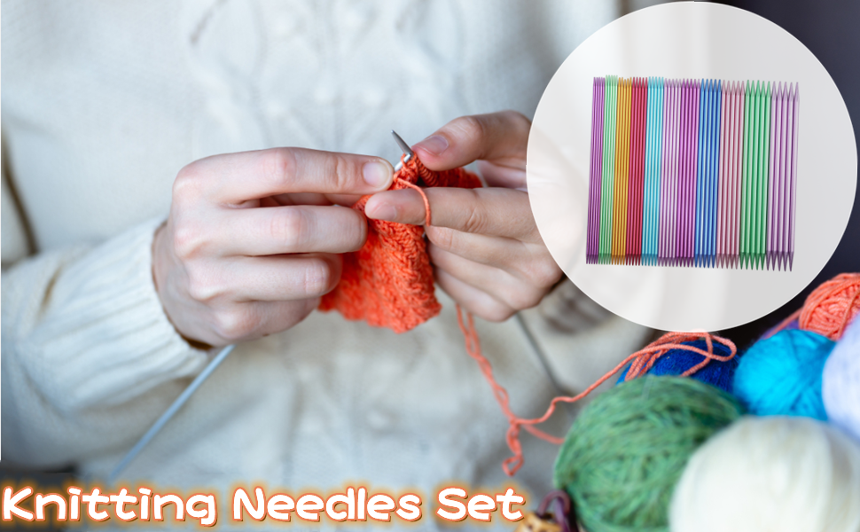 Knitting Needles Set, 55pcs One Set Aluminum Alloy Double Pointed Ergonomic Design