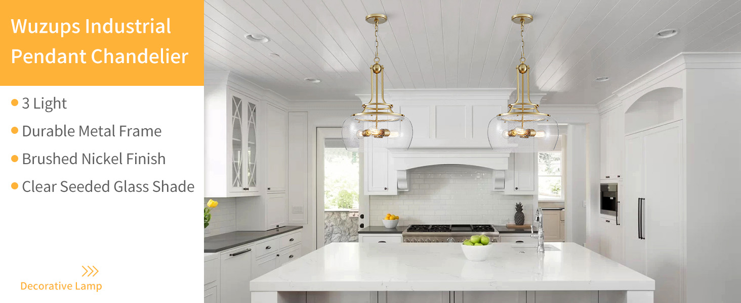 WUZUPS Chandelier Rustic Farmhouse Industrial