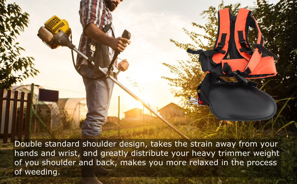 Trimmer Double Shoulder Strap Harness, String Trimmer Full Harness