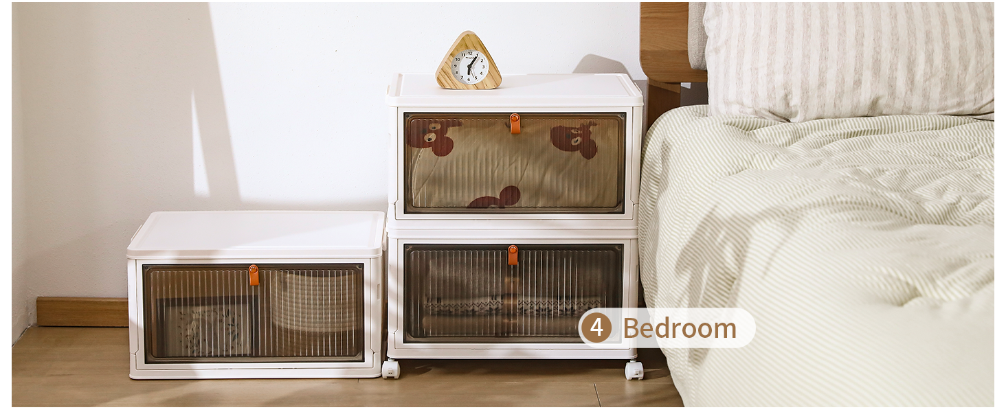 3 Tier Plastic Storage Bins with Lids, 23 QT Closet