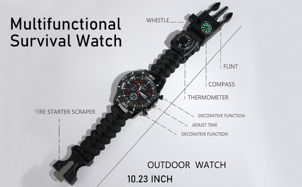 Edaick Survival Bracelet Watch, Waterproof Emergency