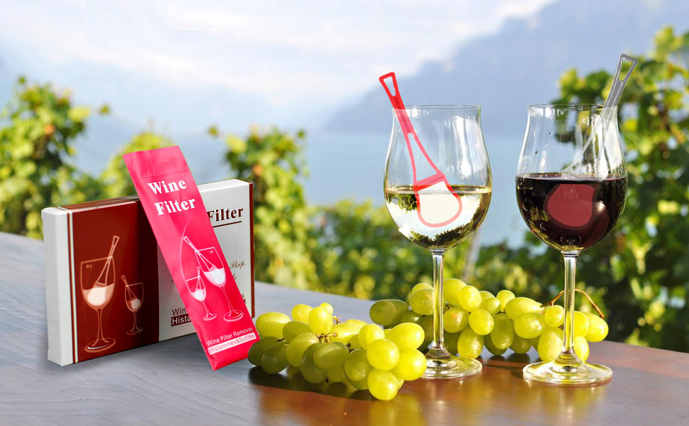 Wine Filter Wand Purifier (8 Pack) Wine Sulfite Histamines & Tannin