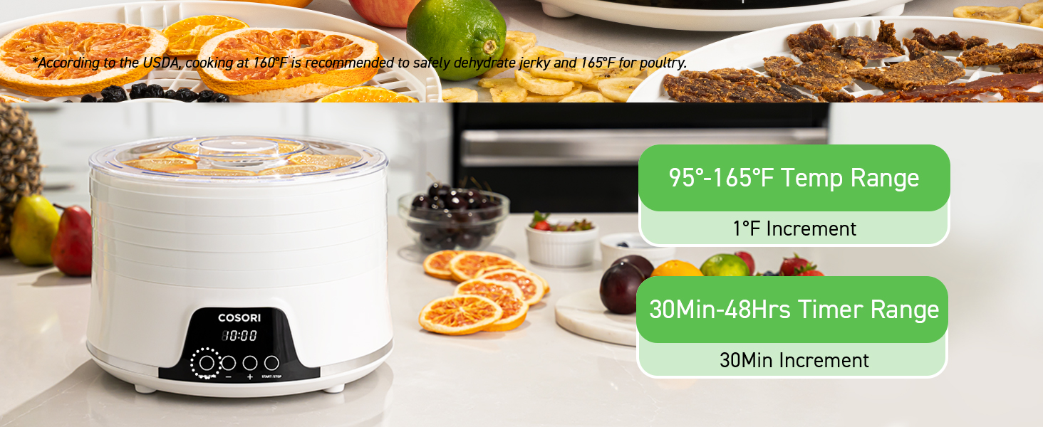 COSORI Food Dehydrator, Quiet Cooking, 48H Timer, Temperature Control