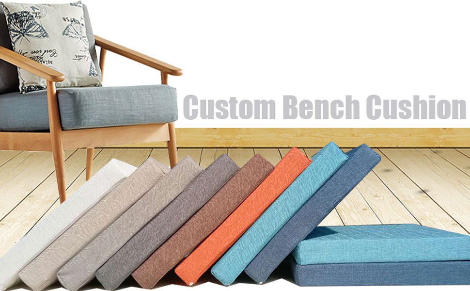 HBLIGHT Indoor Outdoor Bench Cushion,Custom Washable Bench Cushion for