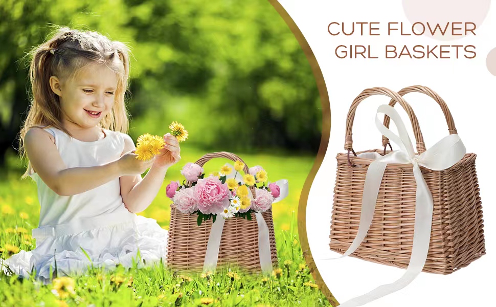 flower girl baskets for weddings flower girl basket small basket with handle