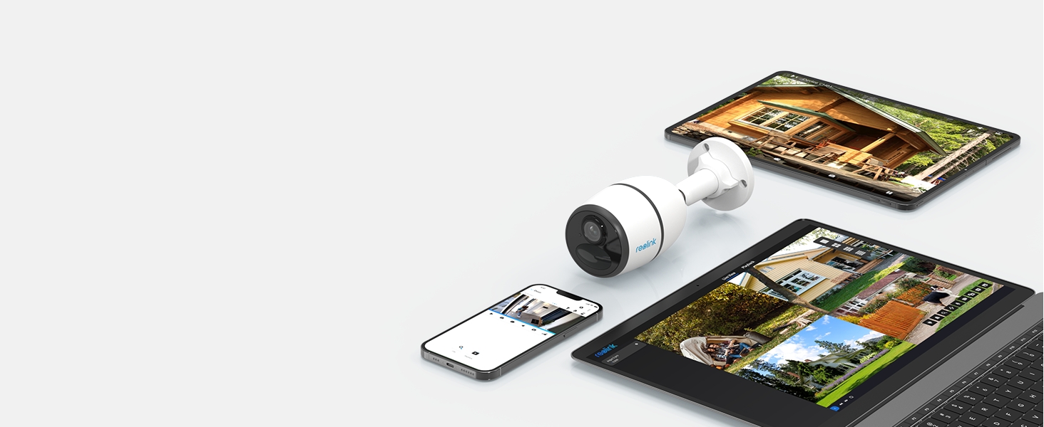 Share the live view of the camera with up to 12 friends or family members via Reolink App/Client.