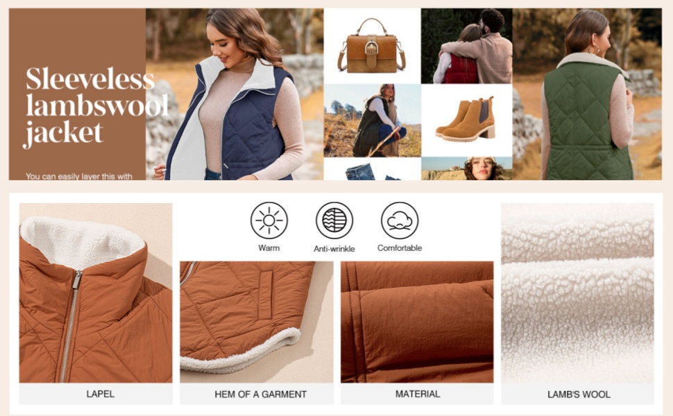 Womens 2024 Winter Vests Sleeveless Fleece Jacket