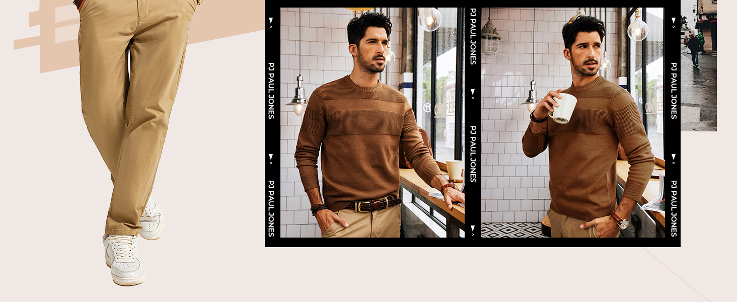 Mens Crewneck Textured Sweater