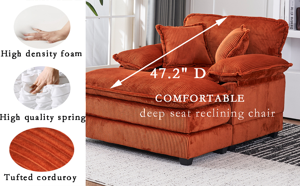 EXZLFA 56.3" Oversized Chaise Longue