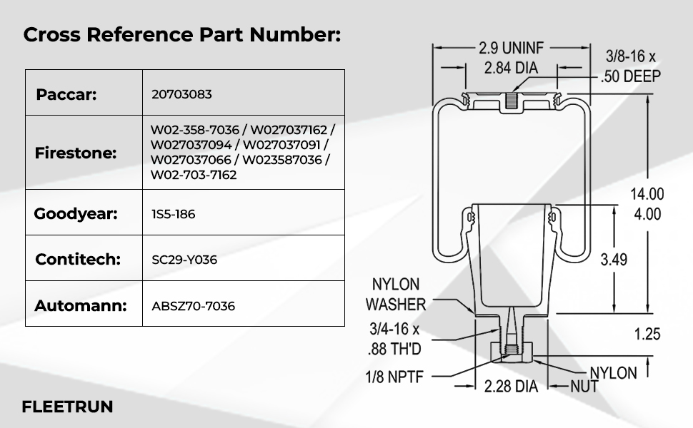 Amazon.com: Cab Air Spring for T81-6002 Peterbilt 379