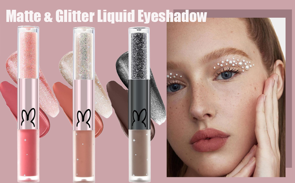 3PCS Liquid Glitter Eyeshadow Set Double Ended Shining Shimmer Liquid