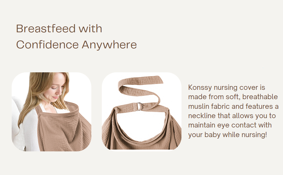 Konssy Muslin Nursing Cover for Baby Breastfeeding
