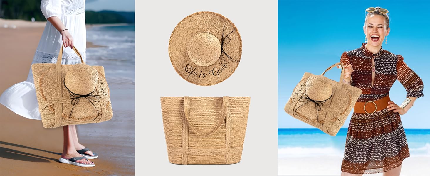 straw beach bags for women 