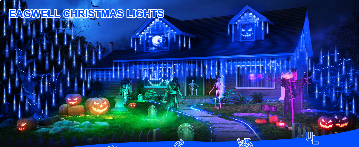 christmas lights blue halloween lights