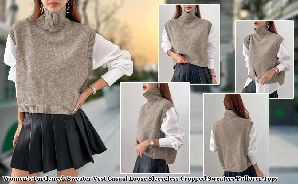 Amazon.com: Fuimsul Women High Neck Sleeveless Knit Crop