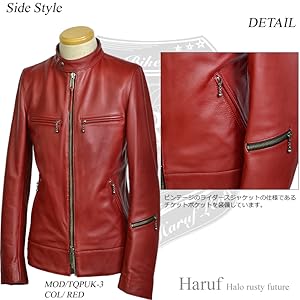 Amazon | [ハルフ] 革ジャン ライダースジャケット メンズ 本革