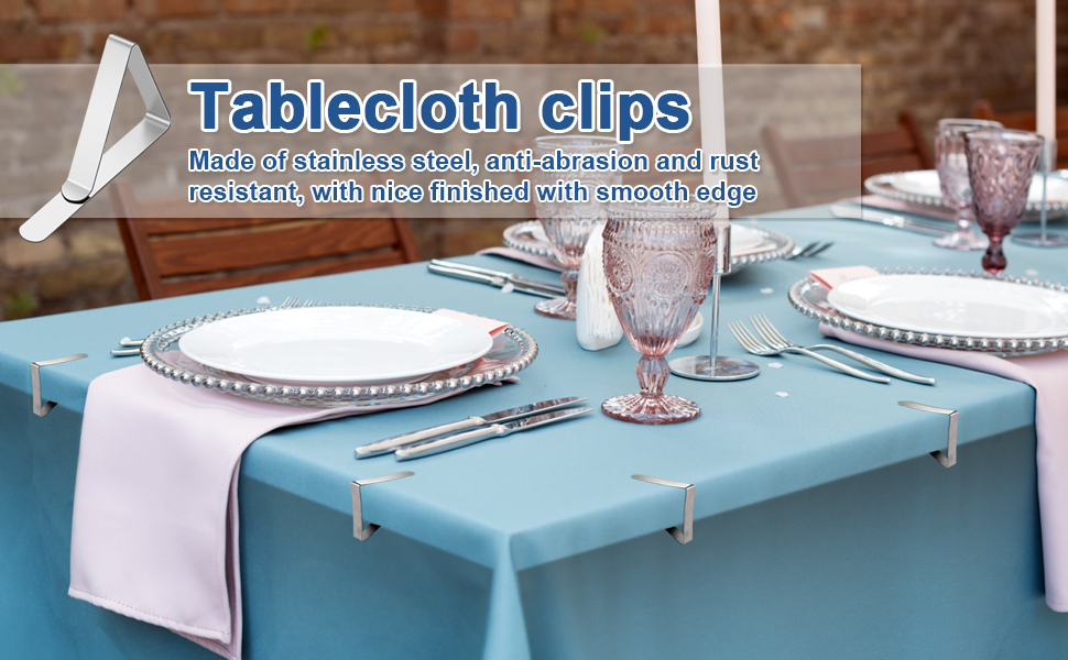 30 Pcs Tablecloth Clips, Picnic Table Clips, Stainless Steel Tablecloth Clips Ideal