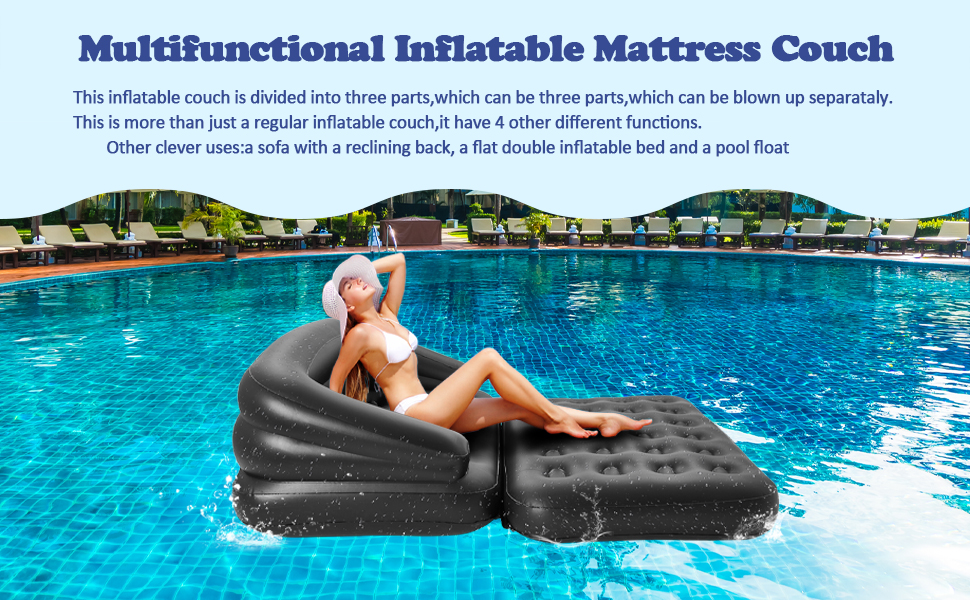 RAPTAVIS Inflatable Sofa Bed Blow Up Sofa,Air Sofa Bed for Camping