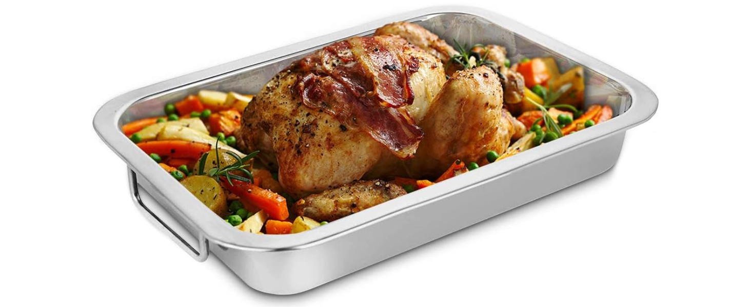Penguin Home Premium Stainless Steel Roasting Pan with Rack