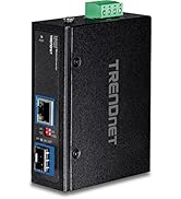 TRENDnet Hardened Industrial 100/1000 Base-T to SFP Media Converter, DIN-Rail/Wall Mount, Multi o...